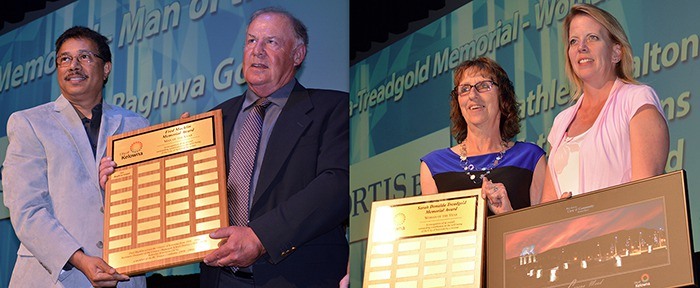 Kelowna hands out its civic awards Raghwa Gopal and Lorena Mead are named man and woman of the year and former mayor Sharon Shepherd receives the Tozer Award.